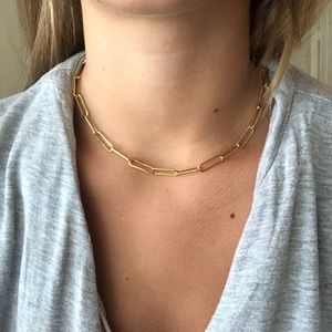 Gold chain link necklace